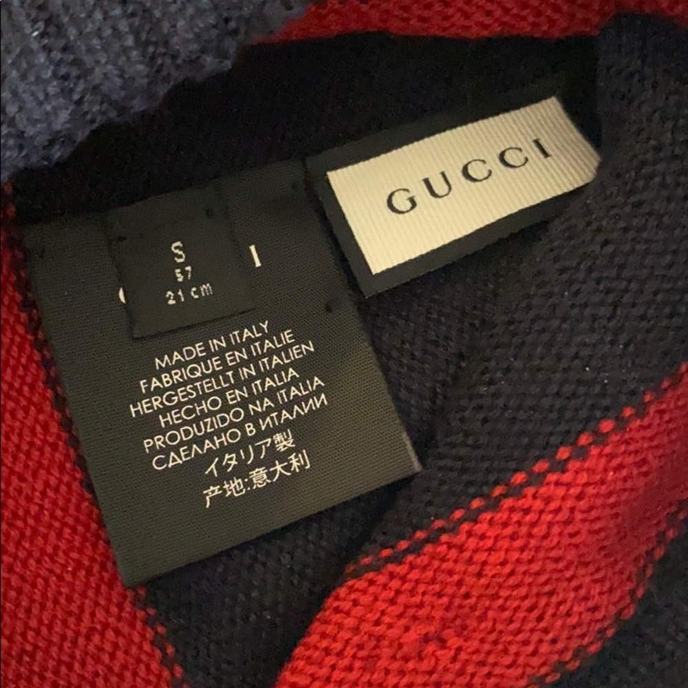 Gucci Web Stripe New Port Tricot Beanie Hat - Picture 5 of 5